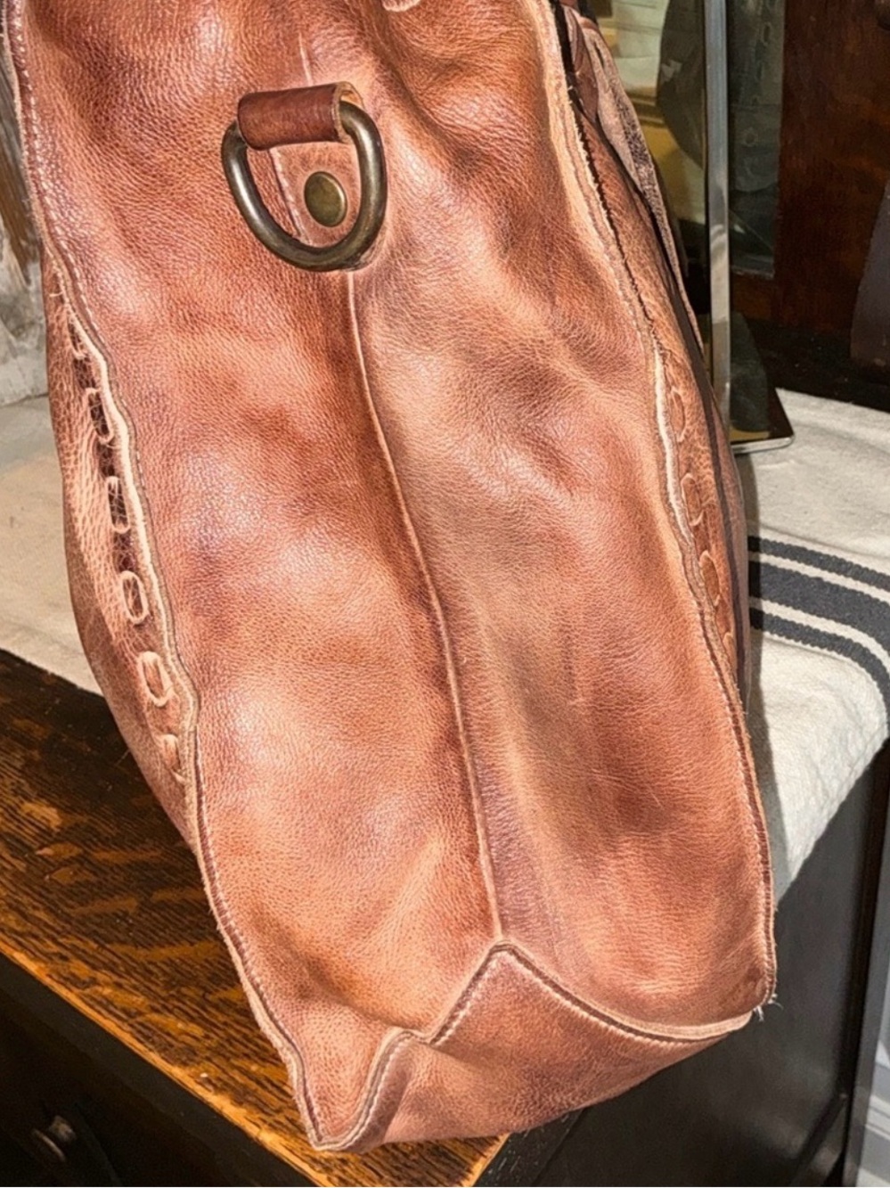 Bed Stu Distressed Brown Leather Tote - Picture 9 of 13
